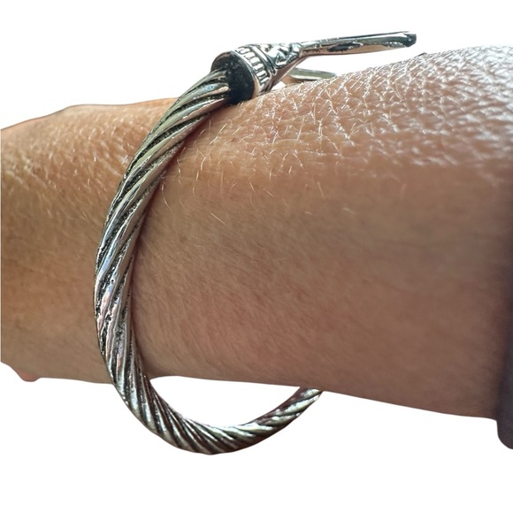 Braided Silver Open Cuff Mermaid Bracelet - Picture 7 of 7